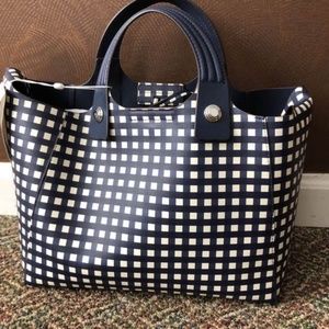 Tory Burch Rory Mini Plaid Tote